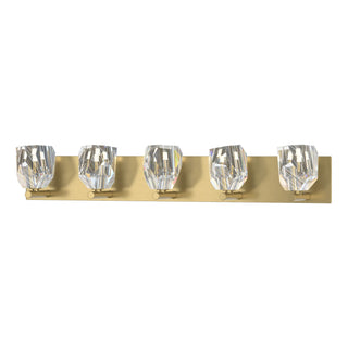 Hubbardton Forge - 201323-SKT-86-CR - Gatsby 5-Light Bath Sconce - Gatsby - Modern Brass