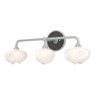 Hubbardton Forge - 201342-SKT-82-14-FD0710 - Ume 3-Light Curved Arm Bath Sconce - Ume - Vintage Platinum