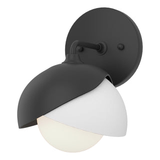 Hubbardton Forge - 201374-SKT-10-02-GG0711 - Brooklyn 1-Light Double Shade Bath Sconce - Brooklyn - Black