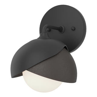 Hubbardton Forge - 201374-SKT-10-14-GG0711 - Brooklyn 1-Light Double Shade Bath Sconce - Brooklyn - Black