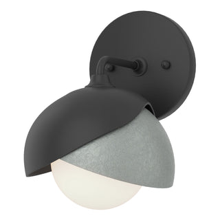 Hubbardton Forge - 201374-SKT-10-82-GG0711 - Brooklyn 1-Light Double Shade Bath Sconce - Brooklyn - Black