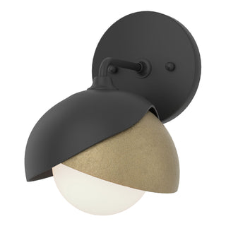 Hubbardton Forge - 201374-SKT-10-84-GG0711 - Brooklyn 1-Light Double Shade Bath Sconce - Brooklyn - Black