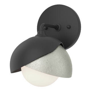 Hubbardton Forge - 201374-SKT-10-85-GG0711 - Brooklyn 1-Light Double Shade Bath Sconce - Brooklyn - Black