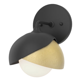 Hubbardton Forge - 201374-SKT-10-86-GG0711 - Brooklyn 1-Light Double Shade Bath Sconce - Brooklyn - Black