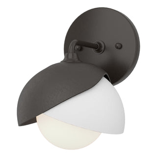 Hubbardton Forge - 201374-SKT-14-02-GG0711 - Brooklyn 1-Light Double Shade Bath Sconce - Brooklyn - Oil Rubbed Bronze