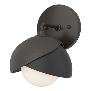Hubbardton Forge - 201374-SKT-14-10-GG0711 - Brooklyn 1-Light Double Shade Bath Sconce - Brooklyn - Oil Rubbed Bronze