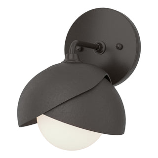 Hubbardton Forge - 201374-SKT-14-14-GG0711 - Brooklyn 1-Light Double Shade Bath Sconce - Brooklyn - Oil Rubbed Bronze
