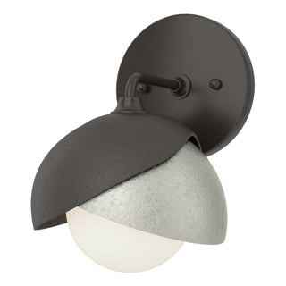 Hubbardton Forge - 201374-SKT-14-85-GG0711 - Brooklyn 1-Light Double Shade Bath Sconce - Brooklyn - Oil Rubbed Bronze