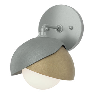 Hubbardton Forge - 201374-SKT-82-84-GG0711 - Brooklyn 1-Light Double Shade Bath Sconce - Brooklyn - Vintage Platinum