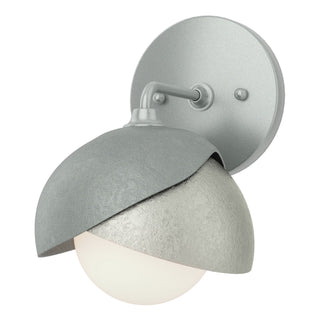 Hubbardton Forge - 201374-SKT-82-85-GG0711 - Brooklyn 1-Light Double Shade Bath Sconce - Brooklyn - Vintage Platinum