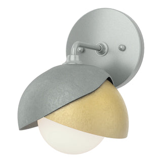 Hubbardton Forge - 201374-SKT-82-86-GG0711 - Brooklyn 1-Light Double Shade Bath Sconce - Brooklyn - Vintage Platinum
