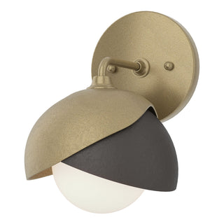 Hubbardton Forge - 201374-SKT-84-14-GG0711 - Brooklyn 1-Light Double Shade Bath Sconce - Brooklyn - Soft Gold