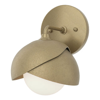 Hubbardton Forge - 201374-SKT-84-84-GG0711 - Brooklyn 1-Light Double Shade Bath Sconce - Brooklyn - Soft Gold