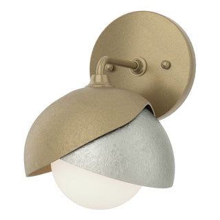 Hubbardton Forge - 201374-SKT-84-85-GG0711 - Brooklyn 1-Light Double Shade Bath Sconce - Brooklyn - Soft Gold