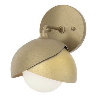 Hubbardton Forge - 201374-SKT-84-86-GG0711 - Brooklyn 1-Light Double Shade Bath Sconce - Brooklyn - Soft Gold