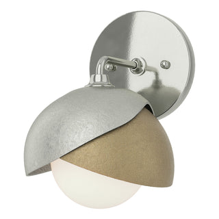 Hubbardton Forge - 201374-SKT-85-84-GG0711 - Brooklyn 1-Light Double Shade Bath Sconce - Brooklyn - Sterling