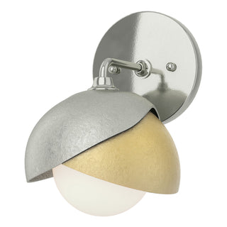 Hubbardton Forge - 201374-SKT-85-86-GG0711 - Brooklyn 1-Light Double Shade Bath Sconce - Brooklyn - Sterling