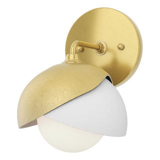 Hubbardton Forge - 201374-SKT-86-02-GG0711 - Brooklyn 1-Light Double Shade Bath Sconce - Brooklyn - Modern Brass