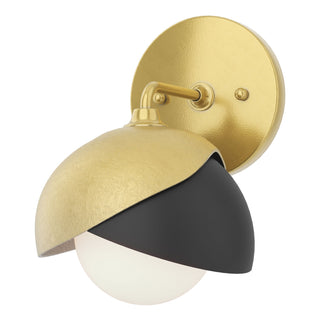 Hubbardton Forge - 201374-SKT-86-10-GG0711 - Brooklyn 1-Light Double Shade Bath Sconce - Brooklyn - Modern Brass