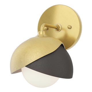 Hubbardton Forge - 201374-SKT-86-14-GG0711 - Brooklyn 1-Light Double Shade Bath Sconce - Brooklyn - Modern Brass