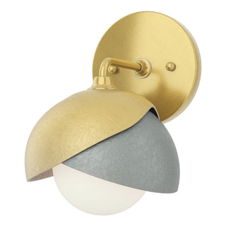 Hubbardton Forge - 201374-SKT-86-82-GG0711 - Brooklyn 1-Light Double Shade Bath Sconce - Brooklyn - Modern Brass