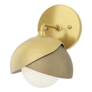 Hubbardton Forge - 201374-SKT-86-84-GG0711 - Brooklyn 1-Light Double Shade Bath Sconce - Brooklyn - Modern Brass