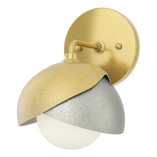 Hubbardton Forge - 201374-SKT-86-85-GG0711 - Brooklyn 1-Light Double Shade Bath Sconce - Brooklyn - Modern Brass