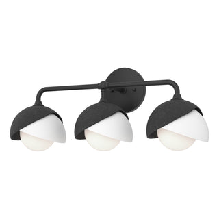 Hubbardton Forge - 201375-SKT-10-02-GG0711 - Brooklyn 3-Light Double Shade Bath Sconce - Brooklyn - Black