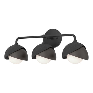 Hubbardton Forge - 201375-SKT-10-14-GG0711 - Brooklyn 3-Light Double Shade Bath Sconce - Brooklyn - Black