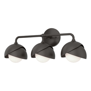 Hubbardton Forge - 201375-SKT-14-14-GG0711 - Brooklyn 3-Light Double Shade Bath Sconce - Brooklyn - Oil Rubbed Bronze