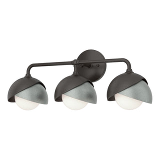 Hubbardton Forge - 201375-SKT-14-82-GG0711 - Brooklyn 3-Light Double Shade Bath Sconce - Brooklyn - Oil Rubbed Bronze