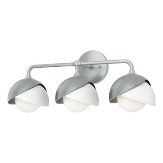 Hubbardton Forge - 201375-SKT-82-02-GG0711 - Brooklyn 3-Light Double Shade Bath Sconce - Brooklyn - Vintage Platinum