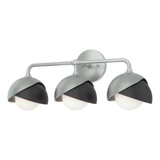 Hubbardton Forge - 201375-SKT-82-10-GG0711 - Brooklyn 3-Light Double Shade Bath Sconce - Brooklyn - Vintage Platinum