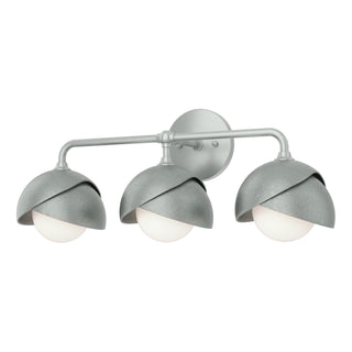 Hubbardton Forge - 201375-SKT-82-82-GG0711 - Brooklyn 3-Light Double Shade Bath Sconce - Brooklyn - Vintage Platinum