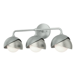 Hubbardton Forge - 201375-SKT-82-85-GG0711 - Brooklyn 3-Light Double Shade Bath Sconce - Brooklyn - Vintage Platinum