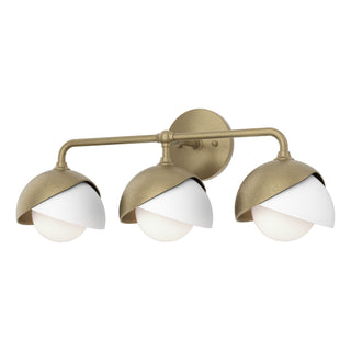 Hubbardton Forge - 201375-SKT-84-02-GG0711 - Brooklyn 3-Light Double Shade Bath Sconce - Brooklyn - Soft Gold