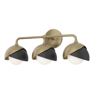 Hubbardton Forge - 201375-SKT-84-10-GG0711 - Brooklyn 3-Light Double Shade Bath Sconce - Brooklyn - Soft Gold