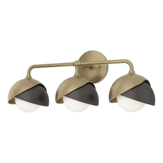 Hubbardton Forge - 201375-SKT-84-14-GG0711 - Brooklyn 3-Light Double Shade Bath Sconce - Brooklyn - Soft Gold