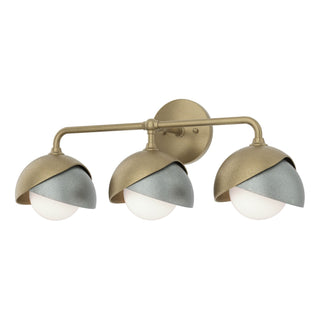 Hubbardton Forge - 201375-SKT-84-82-GG0711 - Brooklyn 3-Light Double Shade Bath Sconce - Brooklyn - Soft Gold