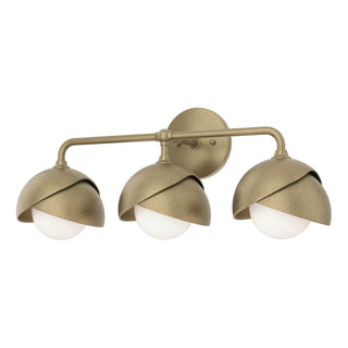Hubbardton Forge - 201375-SKT-84-84-GG0711 - Brooklyn 3-Light Double Shade Bath Sconce - Brooklyn - Soft Gold