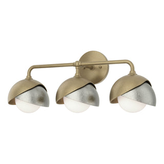 Hubbardton Forge - 201375-SKT-84-85-GG0711 - Brooklyn 3-Light Double Shade Bath Sconce - Brooklyn - Soft Gold