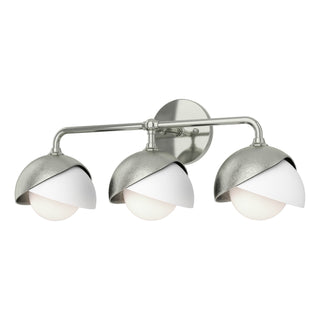 Hubbardton Forge - 201375-SKT-85-02-GG0711 - Brooklyn 3-Light Double Shade Bath Sconce - Brooklyn - Sterling