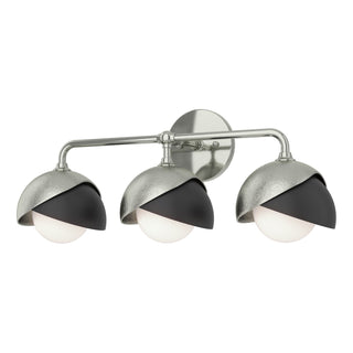 Hubbardton Forge - 201375-SKT-85-10-GG0711 - Brooklyn 3-Light Double Shade Bath Sconce - Brooklyn - Sterling
