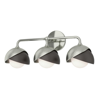 Hubbardton Forge - 201375-SKT-85-14-GG0711 - Brooklyn 3-Light Double Shade Bath Sconce - Brooklyn - Sterling