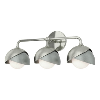 Hubbardton Forge - 201375-SKT-85-82-GG0711 - Brooklyn 3-Light Double Shade Bath Sconce - Brooklyn - Sterling