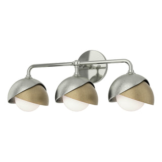 Hubbardton Forge - 201375-SKT-85-84-GG0711 - Brooklyn 3-Light Double Shade Bath Sconce - Brooklyn - Sterling