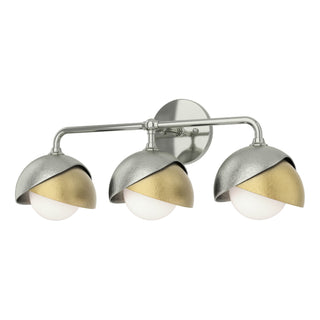 Hubbardton Forge - 201375-SKT-85-86-GG0711 - Brooklyn 3-Light Double Shade Bath Sconce - Brooklyn - Sterling