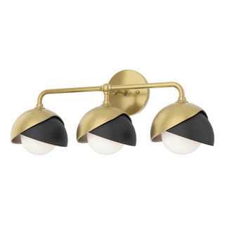 Hubbardton Forge - 201375-SKT-86-10-GG0711 - Brooklyn 3-Light Double Shade Bath Sconce - Brooklyn - Modern Brass