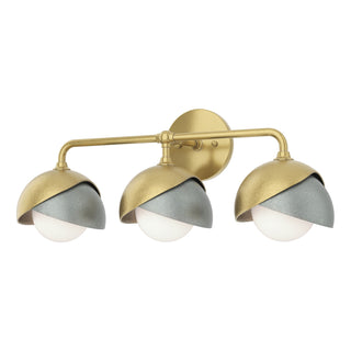 Hubbardton Forge - 201375-SKT-86-82-GG0711 - Brooklyn 3-Light Double Shade Bath Sconce - Brooklyn - Modern Brass