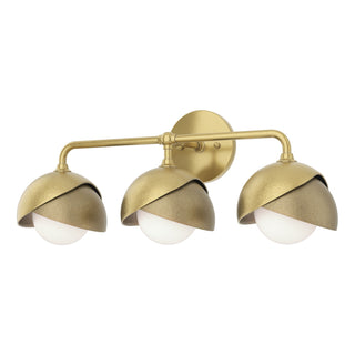 Hubbardton Forge - 201375-SKT-86-84-GG0711 - Brooklyn 3-Light Double Shade Bath Sconce - Brooklyn - Modern Brass